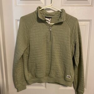 The North Face Women's green quarter zip sweatshirt
